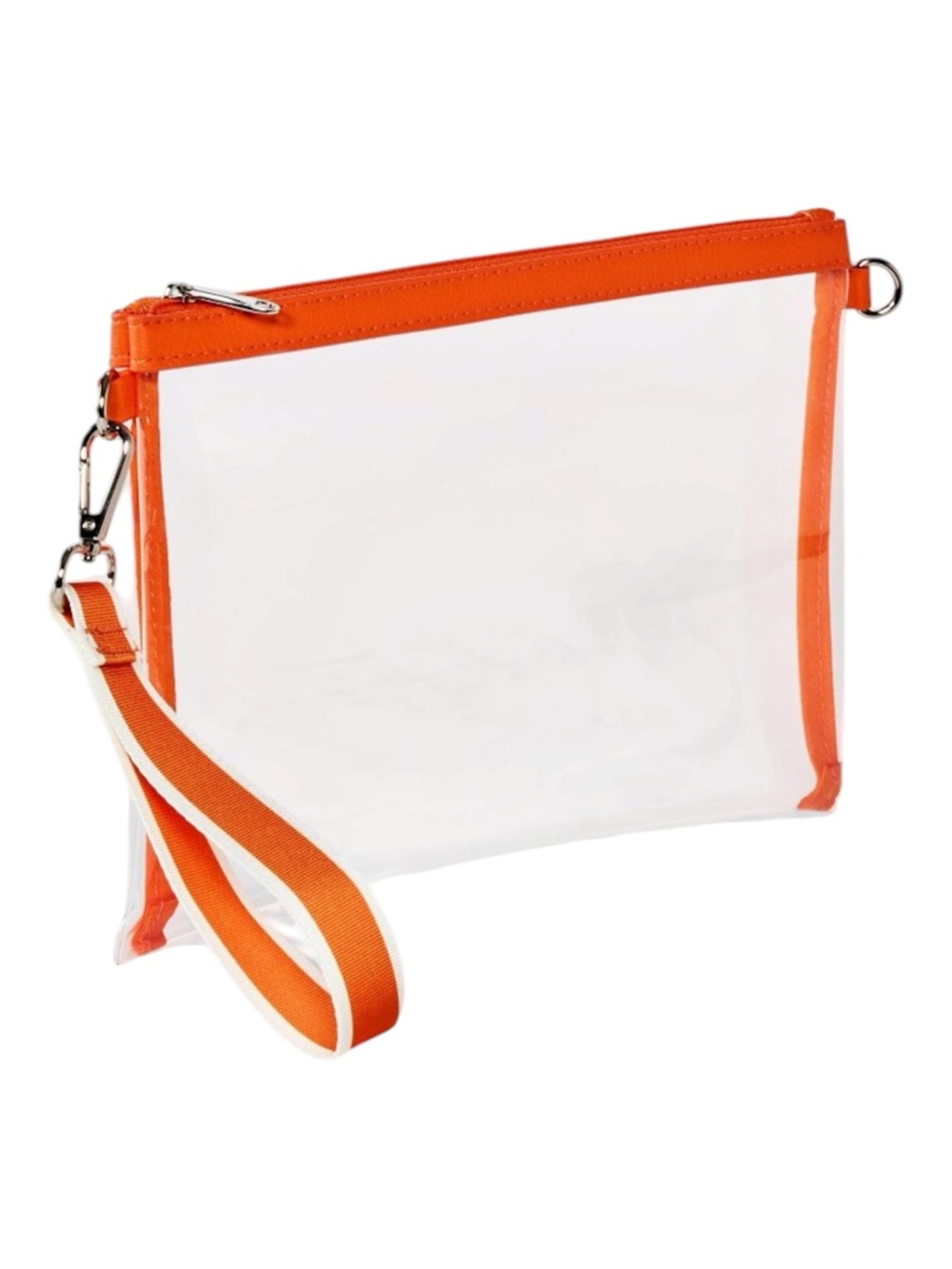 Wild Fable Clear and Orange Wristlet Clutch